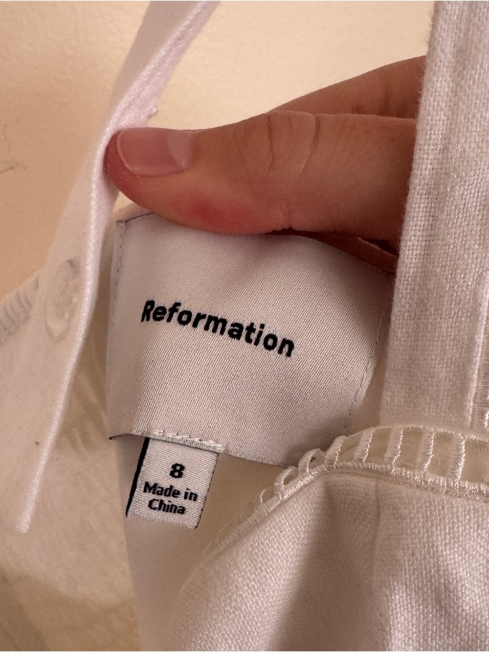 Reformation Everett Linen Dress in White Size 8 - Picture 6 of 14